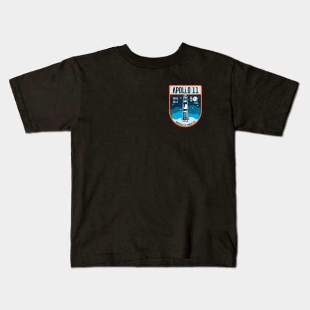 Rocket City - Apollo 11 Anniversary - Crest Kids T-Shirt by zacrizy